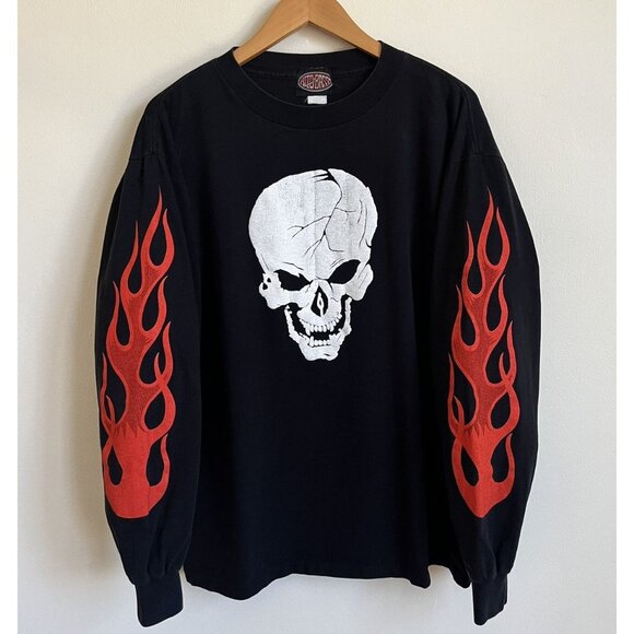 Vintage 90’s Avto&Basso Fire Skull Long Sleeve T-Shirt